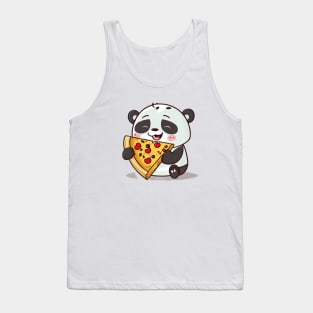 Cute Cartoon Panda Eating Pizza Funny Kawaii Tank Top